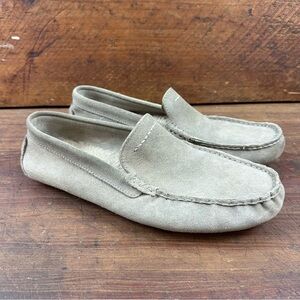 UGG Ascot Slipper Size 10 Leather Suede Light Tan Grey